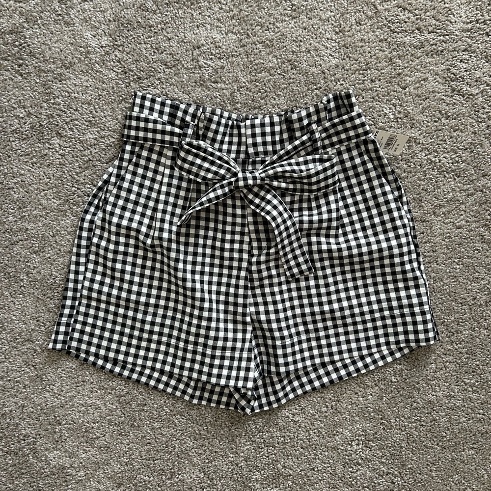 NWT Black and White Gingham Shorts